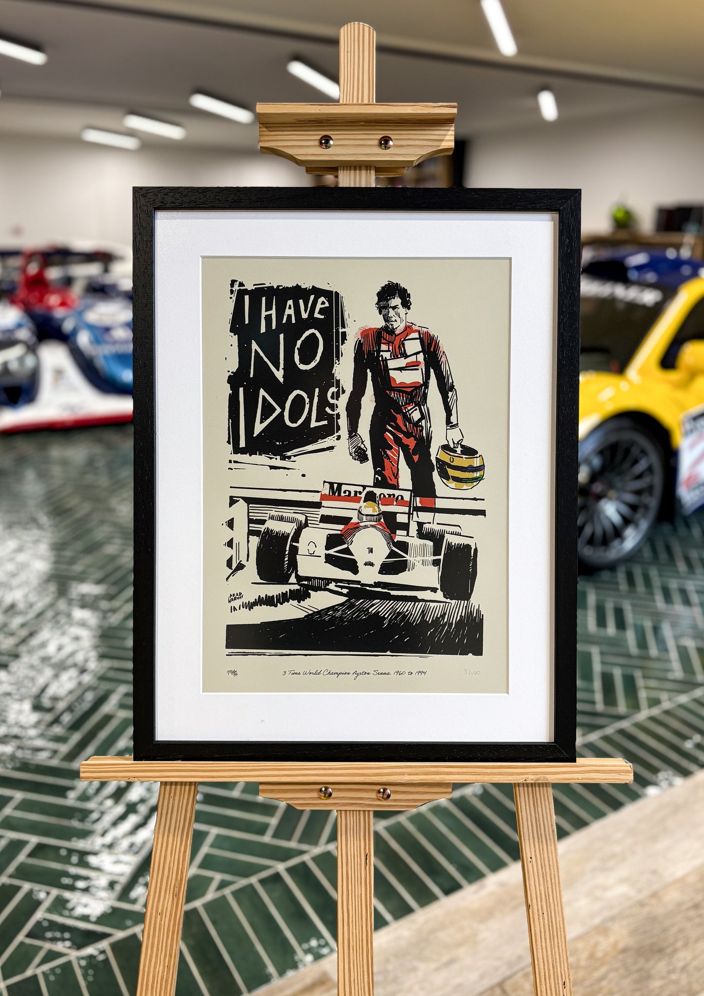Ayrton Senna Charging - Art Print