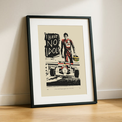 Ayrton Senna Charging - Art Print