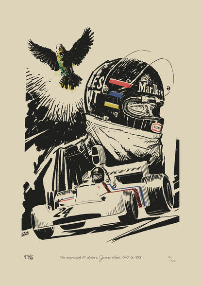 James Hunt Takes Flight - Art Print